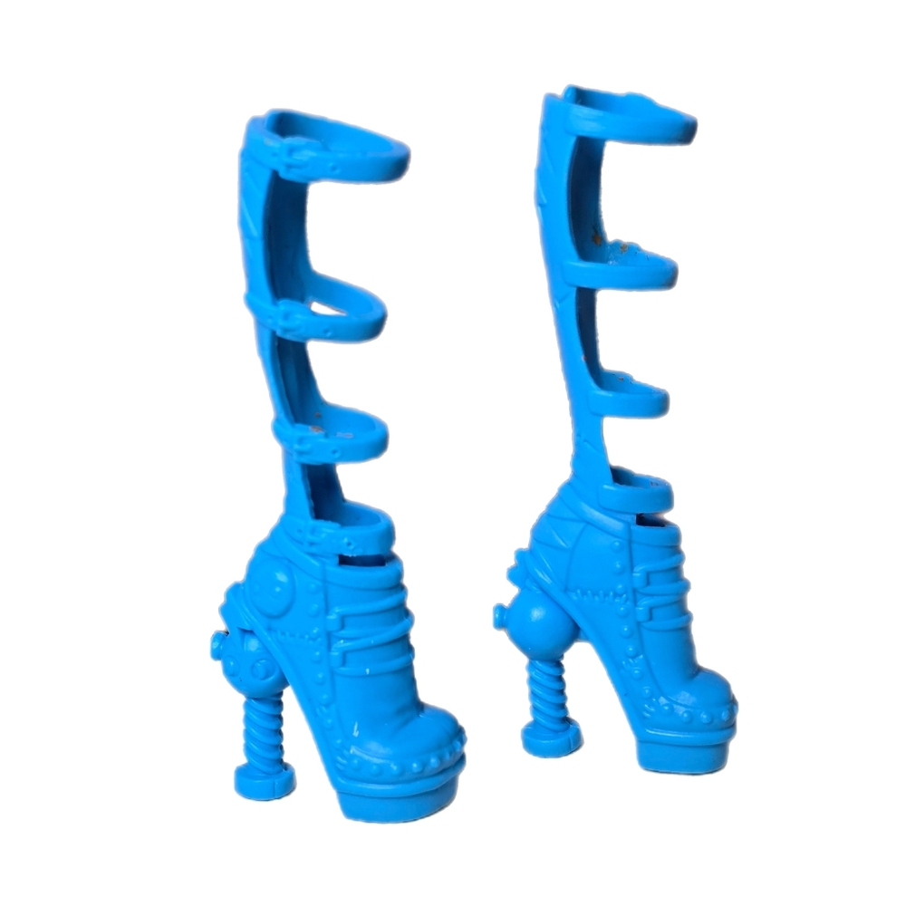 Monster High Doll Shoes ~ Frankie Stein Bolt Boots Tall Blue Knee High Platform